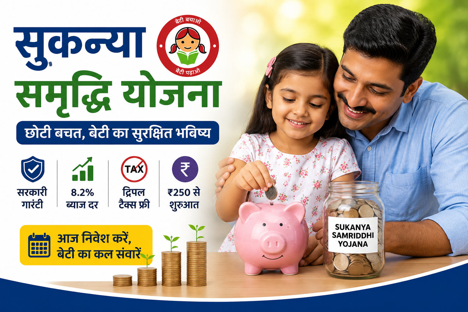 Read more about the article सुकन्या समृद्धि योजना 2026: ₹250 से शुरू करें और बेटी के भविष्य को आर्थिक रूप से सुरक्षित बनाएं